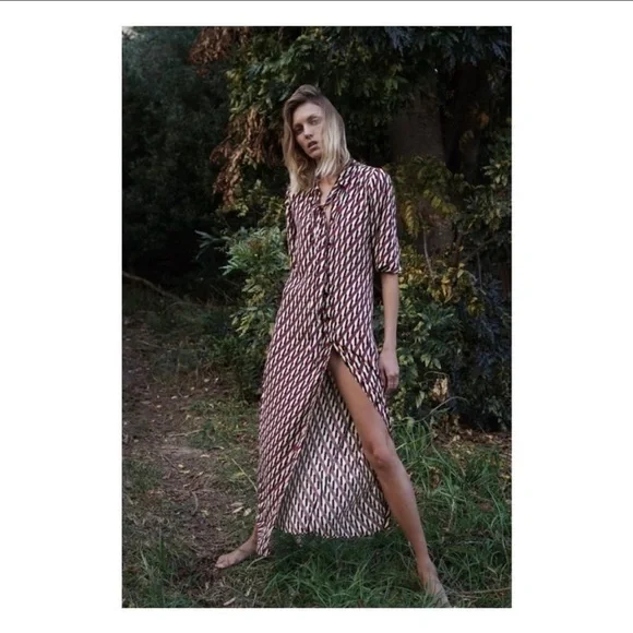 Zara PRINT DRESS Blue 0/4786/258/400/02 - Picture 5 of 12